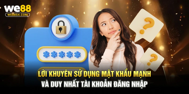 Lời khuyên sử dụng mật khẩu mạnh và duy nhất tài khoản đăng nhập